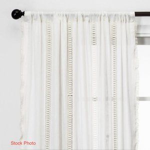 Set of 2 - 42" x 63" Panels - Light Filtering Lace Trim Curtain Panel, Opalhouse